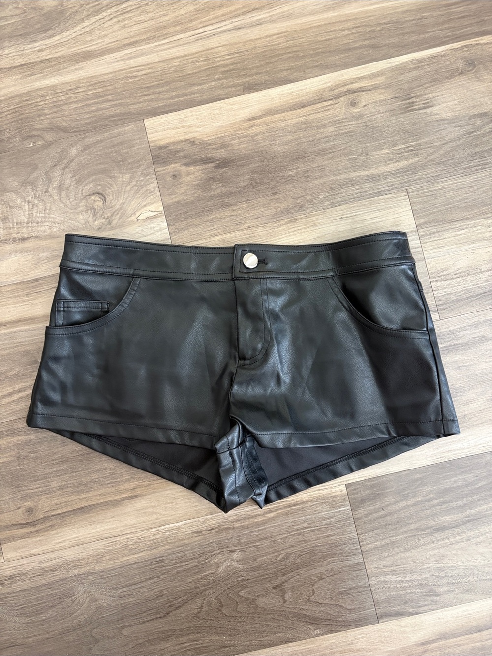 Superdown Micro Mini Faux Leather Shorts